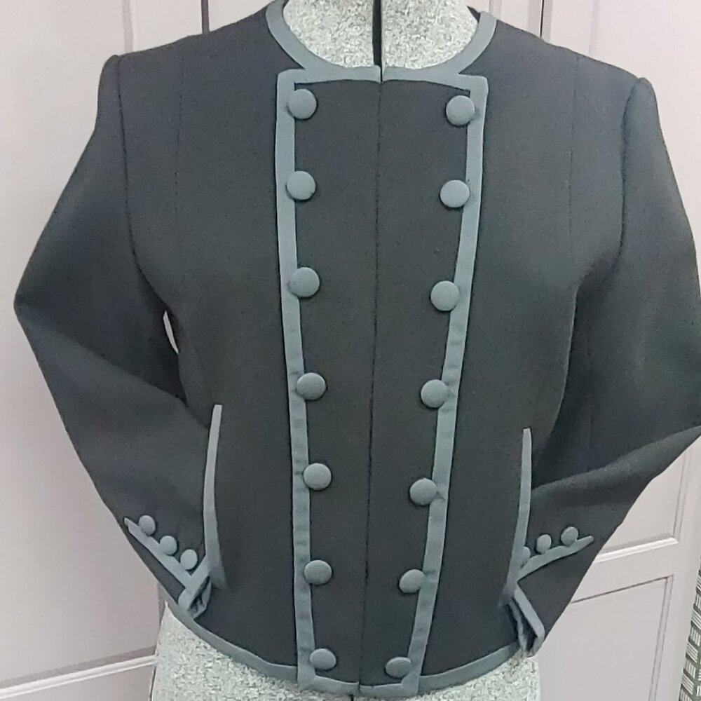 Excellent Vintage Military inspired Jacket, Size 12 Medium, Black and Grey